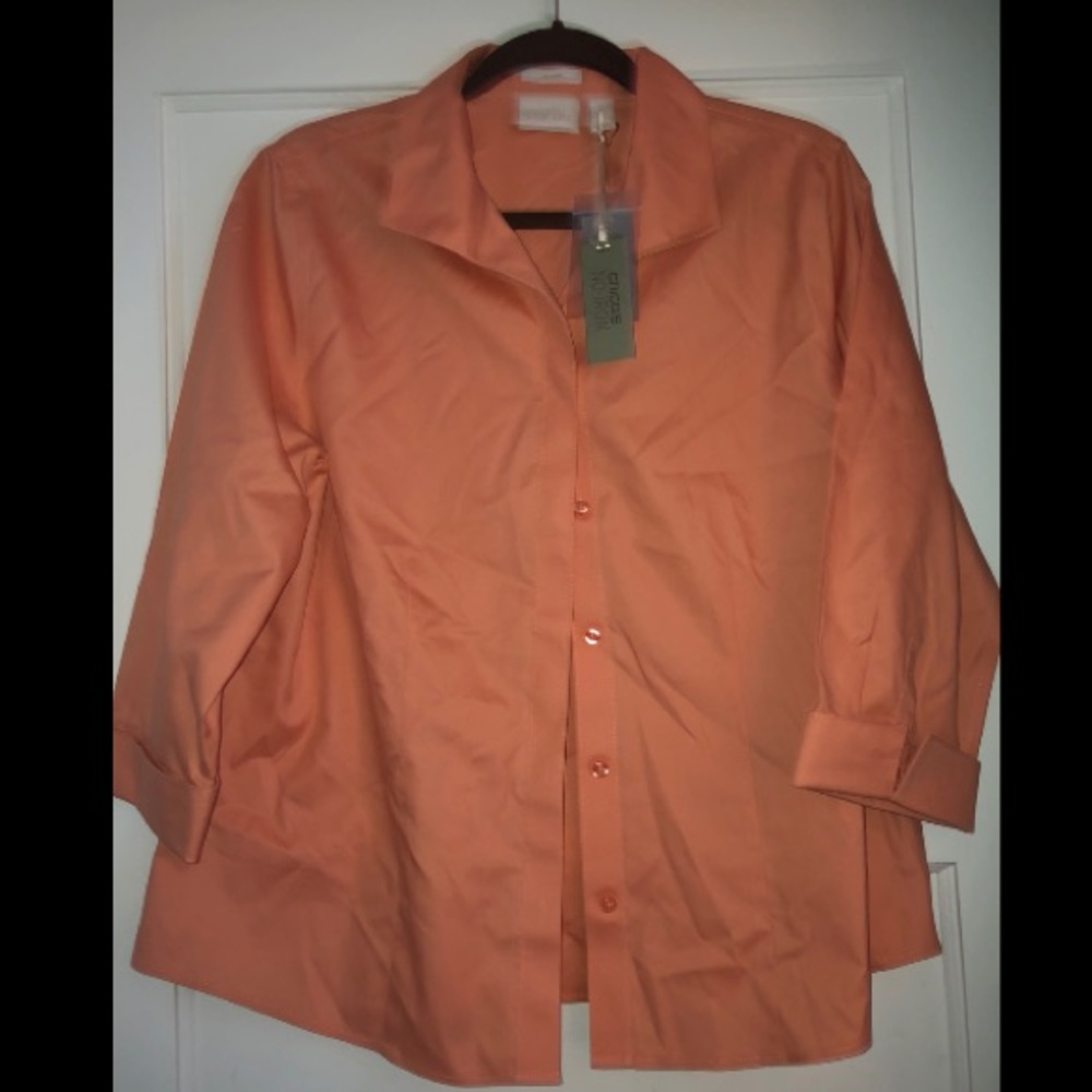 Never Been Worn Chicos Orange Button Down Shirt
